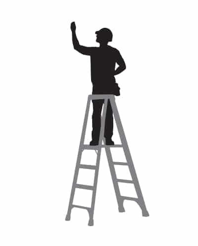 Vector Graphic of Operator Using a Step Ladder