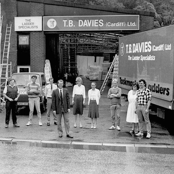 The TB Davies team standing outside the new premises on Llandough Trading Estate in Cardiff.