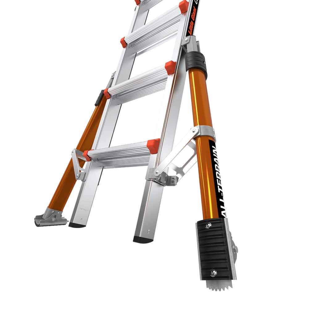 Little Giant Conquest PRO All-Terrain Multi-purpose Ladder - Swivel foot, claw position detail